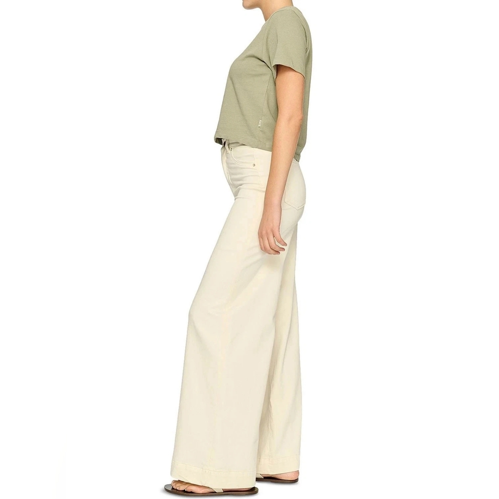 DL1961 Women's Essential Cotton Crop Tee MSRP $69 New with tags Light Olive - Picture 4 of 4